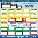 Retail Contemporary Price Cards Sale Tags